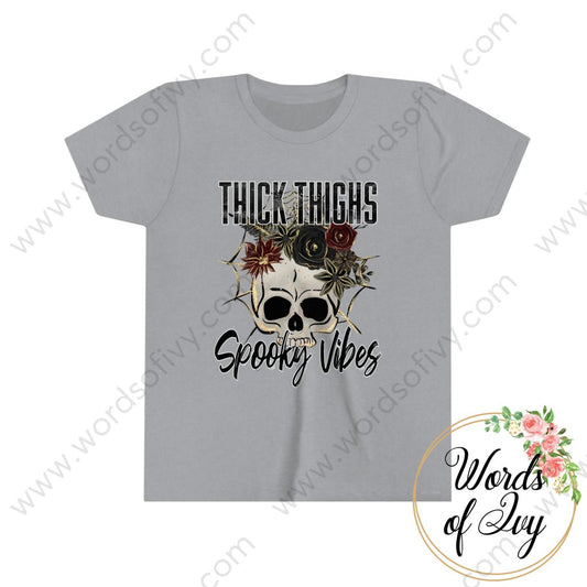 Kid Tee - Thick Thighs Spooky Vibes 221009036 Athletic Heather / S Kids Clothes