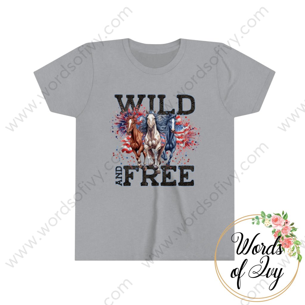 Kid Tee - Wild And Free 230629002 Athletic Heather / S Kids Clothes