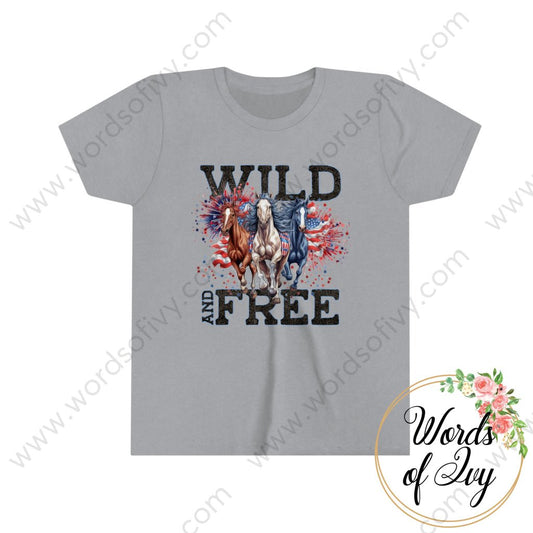 Kid Tee - Wild And Free 230629002 Athletic Heather / S Kids Clothes