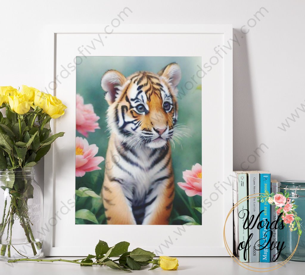 Printable Digital Download - Floral Baby Tiger 240317001 | Nauti Life Tees