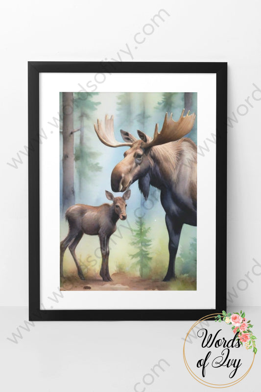 Printable Digital Download - Moose With Baby 240328007