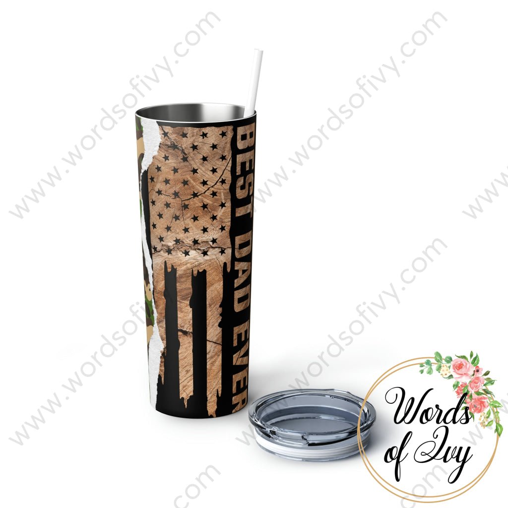 Skinny Steel Tumbler with Straw, 20oz - Best Dad Ever 230506017 | Nauti Life Tees