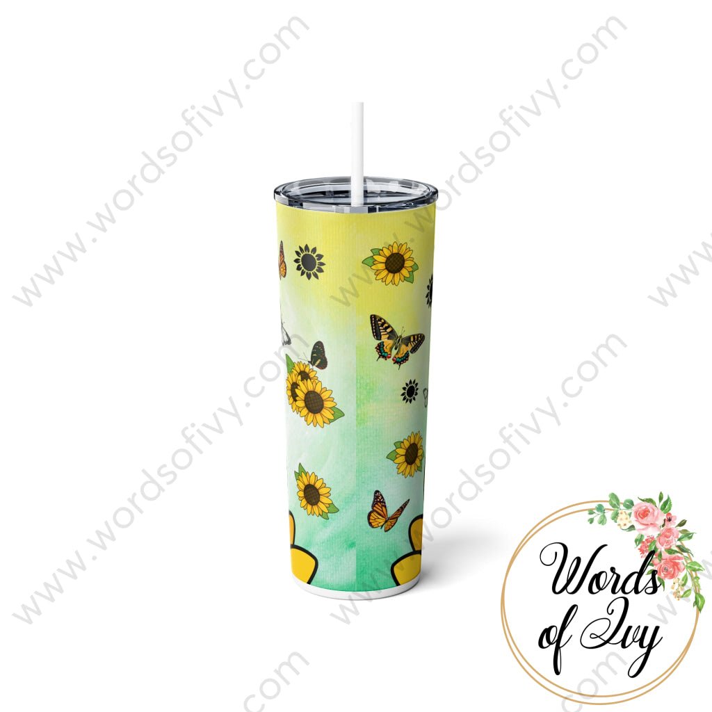 Copy Of Skinny Steel Tumbler With Straw 20Oz - Butterfly Fearfully And Wonderfully Made 230705013