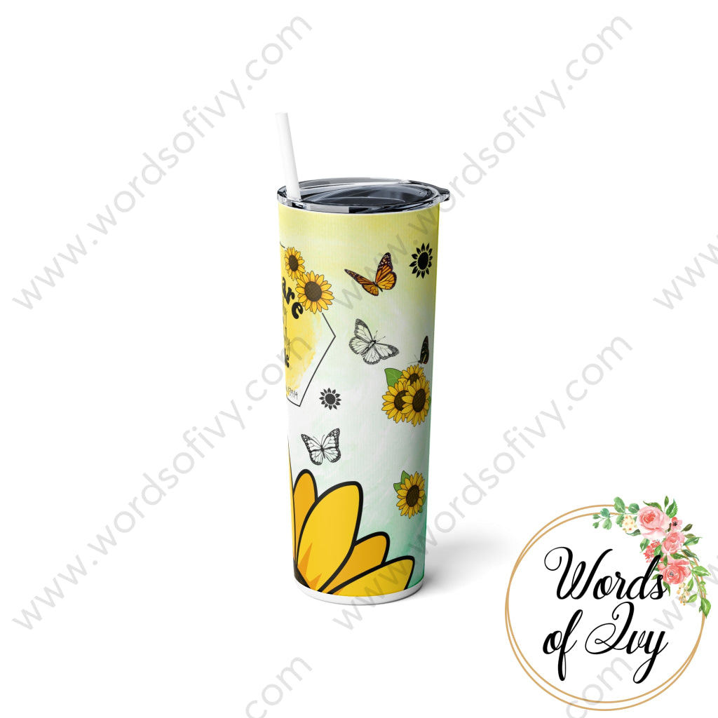 Skinny Steel Tumbler with Straw, 20oz - Butterfly Fearfully and wonderfully made 230705013 | Nauti Life Tees