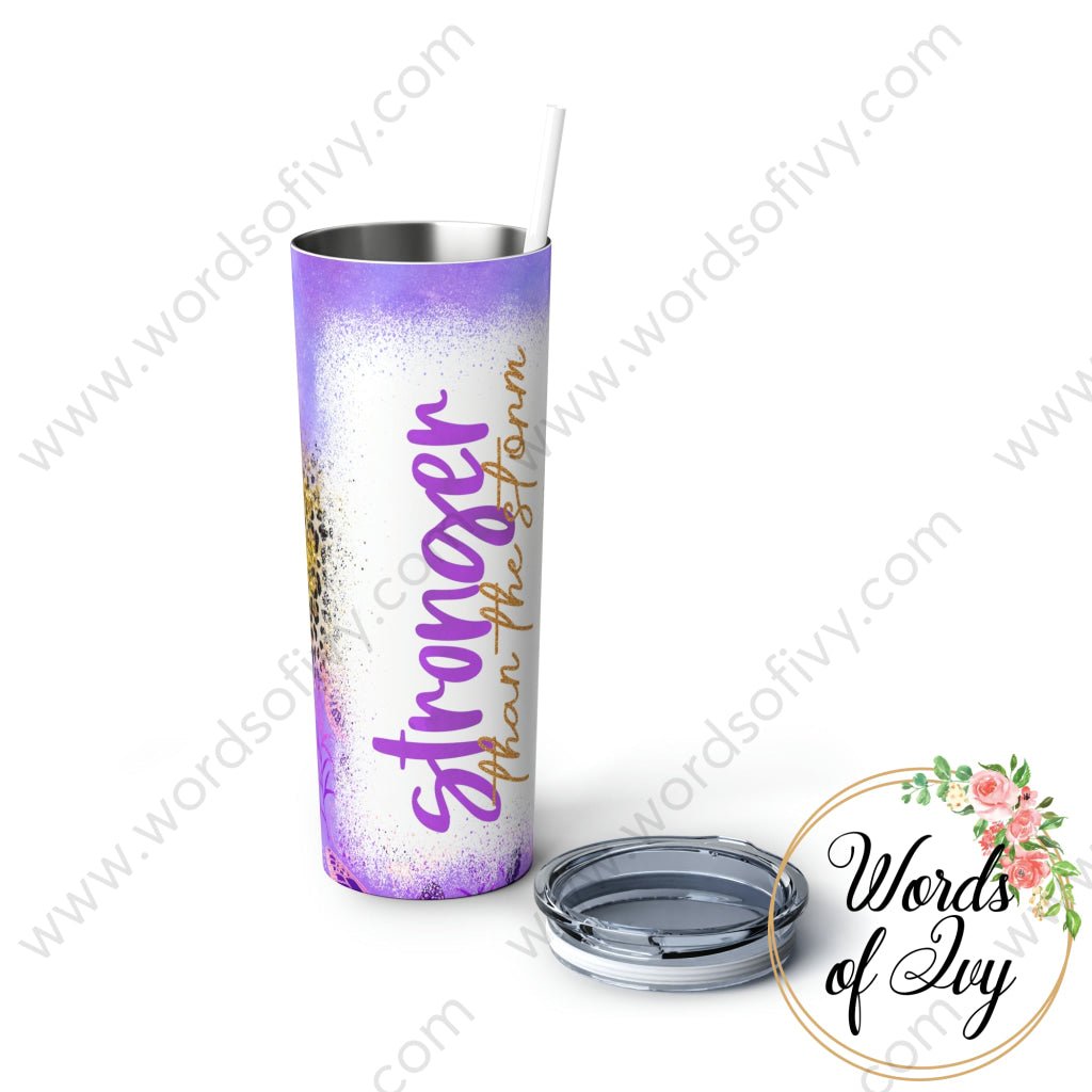Skinny Steel Tumbler with Straw, 20oz - Stronger than the storm 230506020 | Nauti Life Tees