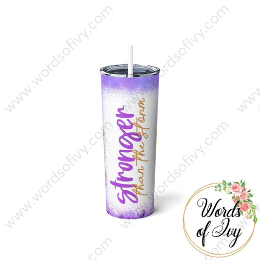Skinny Steel Tumbler with Straw, 20oz - Stronger than the storm 230506020 | Nauti Life Tees