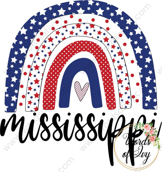 State Sublimation Digital Download - Boho American Rainbow mississippi 2 220522 | Nauti Life Tees