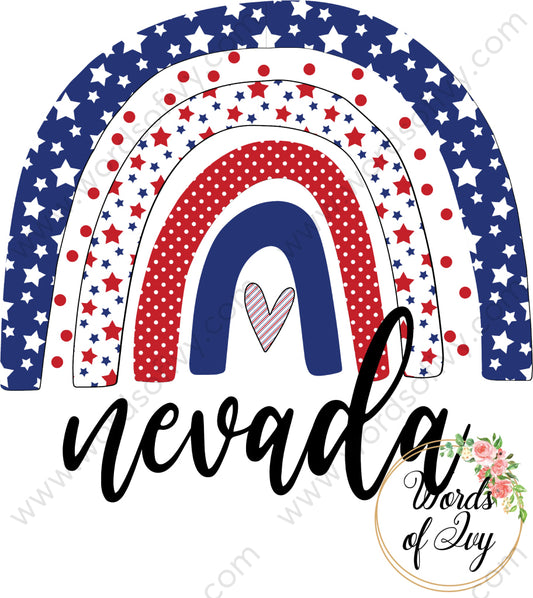 State Sublimation Digital Download - Boho American Rainbow nevada 2 220522 | Nauti Life Tees