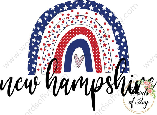 State Sublimation Digital Download - Boho American Rainbow new hampshire 2 220522 | Nauti Life Tees