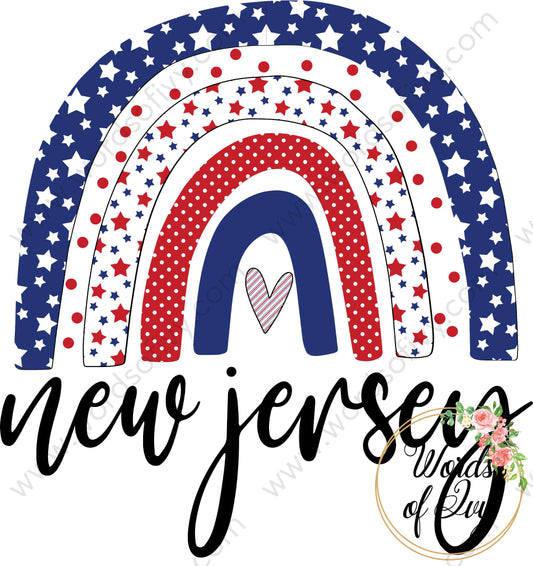 State Sublimation Digital Download - Boho American Rainbow New Jersey 2 220522