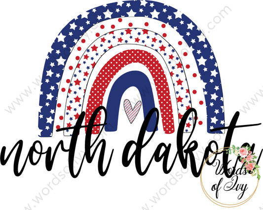 State Sublimation Digital Download - Boho American Rainbow north dakota 2 220522 | Nauti Life Tees