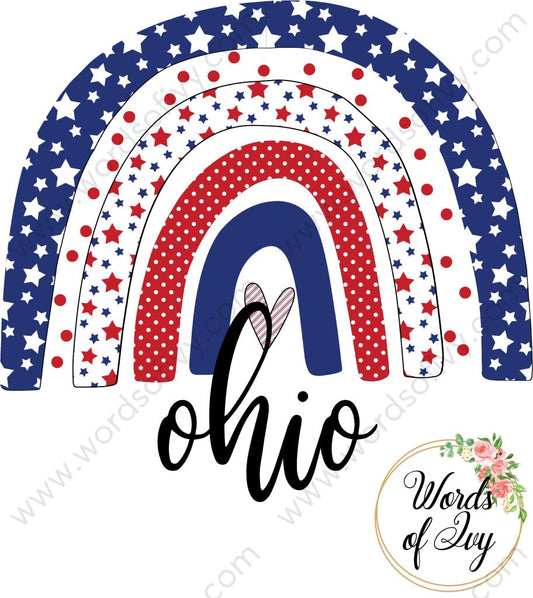 State Sublimation Digital Download - Boho American Rainbow ohio 2 220522 | Nauti Life Tees