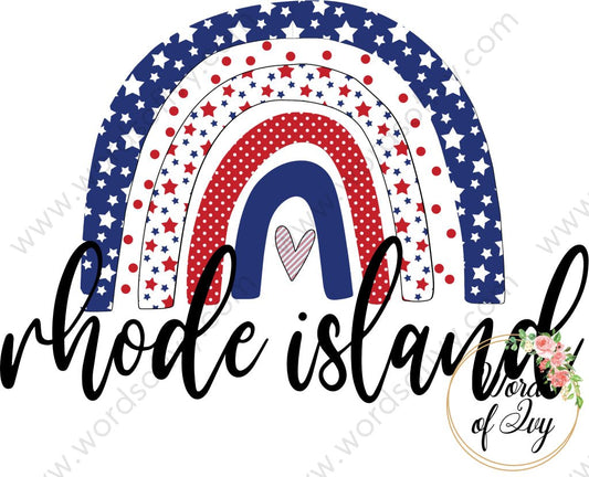 State Sublimation Digital Download - Boho American Rainbow Rhode Island 2 220522 | Nauti Life Tees