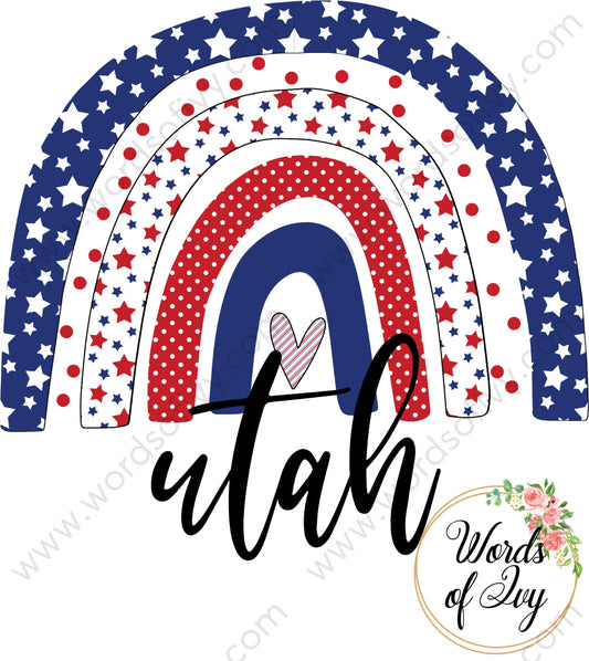 State Sublimation Digital Download - Boho American Rainbow Utah 2 220522 | Nauti Life Tees