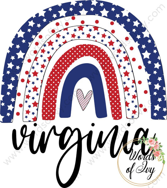 State Sublimation Digital Download - Boho American Rainbow Virginia 2 220522 | Nauti Life Tees