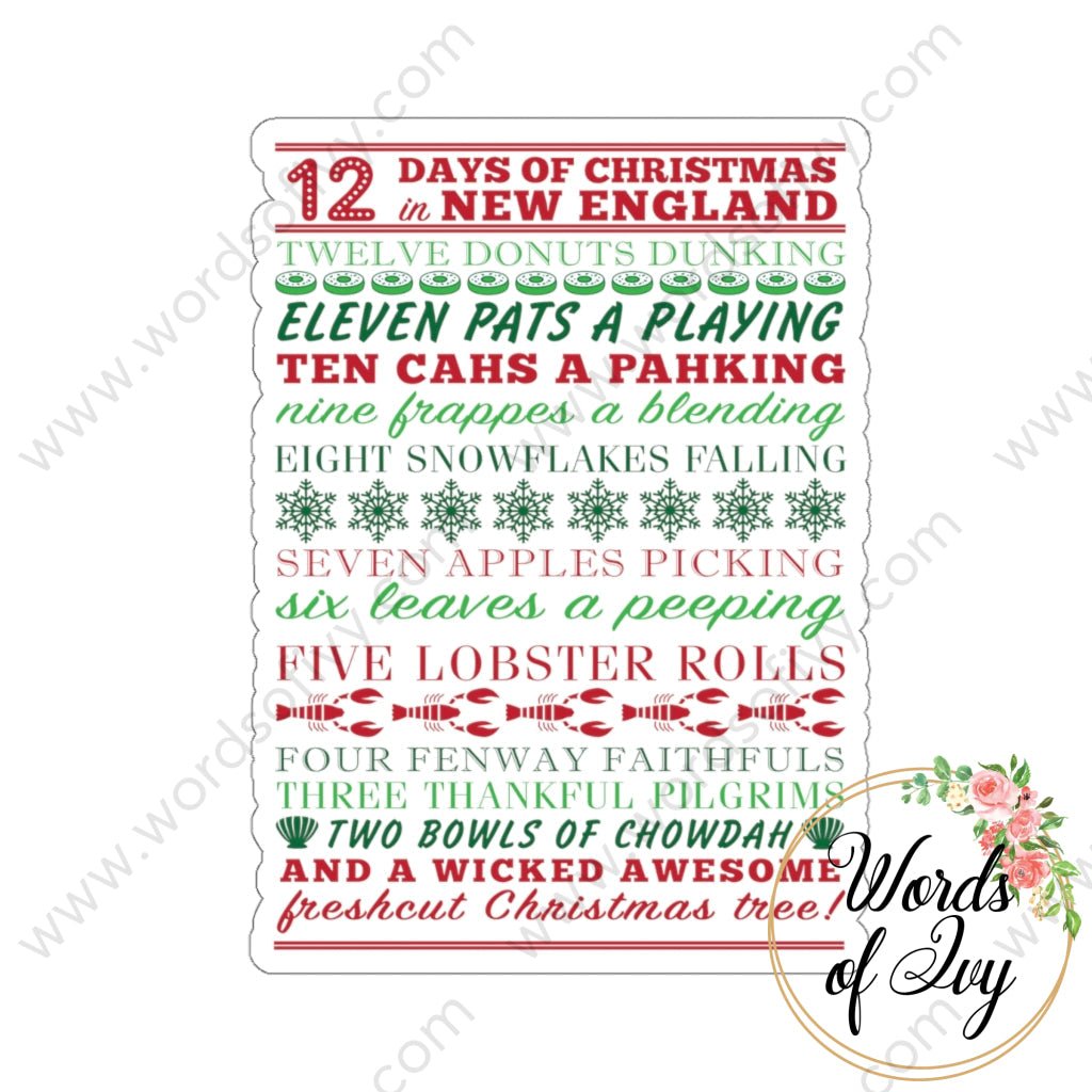 Sticker - 12 Days of New England Christmas 211027004 | Nauti Life Tees