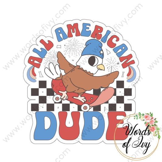 Sticker - All American Dude 230719004 White / Die-Cut 3’ × Paper Products