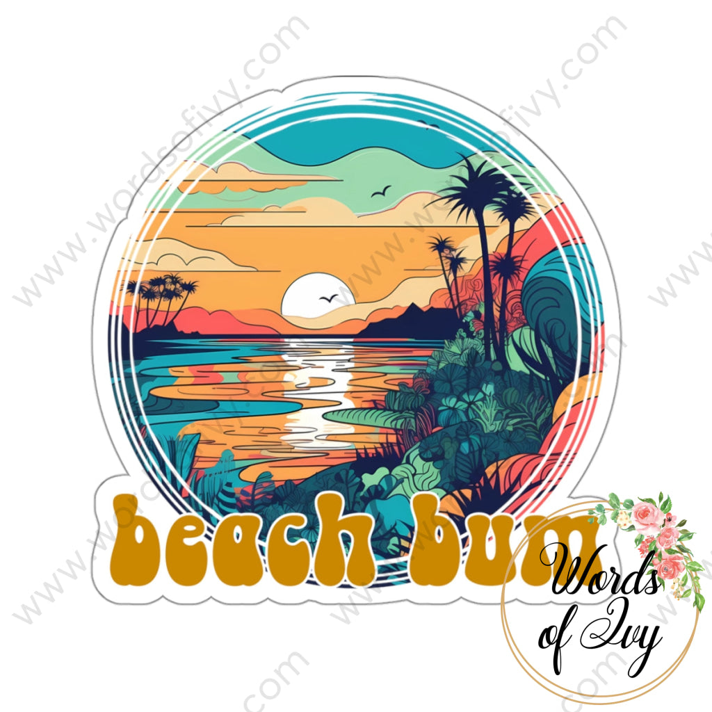 Sticker - Beach Bum 230605 240720023 White / Die-Cut 3’’ × Paper Products