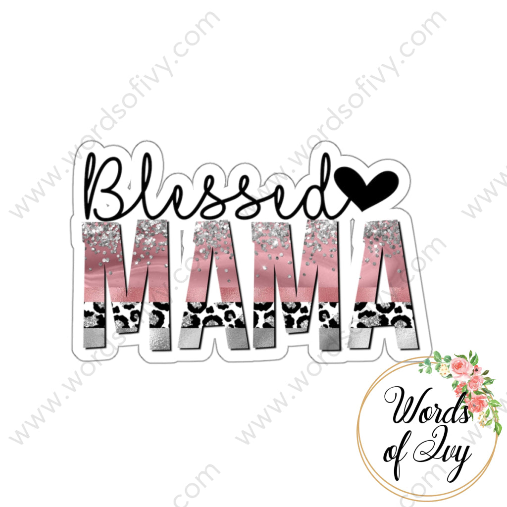 Sticker - Blessed Mama Pink 240724032 White / Die-Cut 3’’ × Paper Products