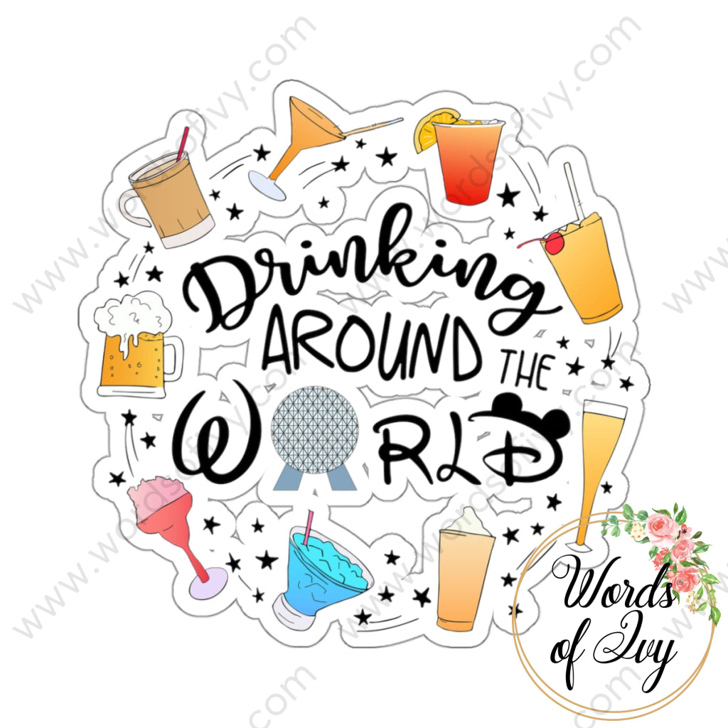 Sticker - Drinking Around The World 221105007 White / Die-Cut 3’ × Paper Products