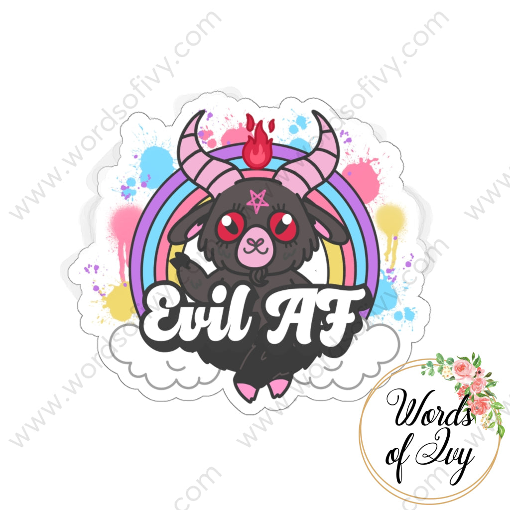 Sticker - Evil Af 220130020 White / Die Cut 3 × Paper Products