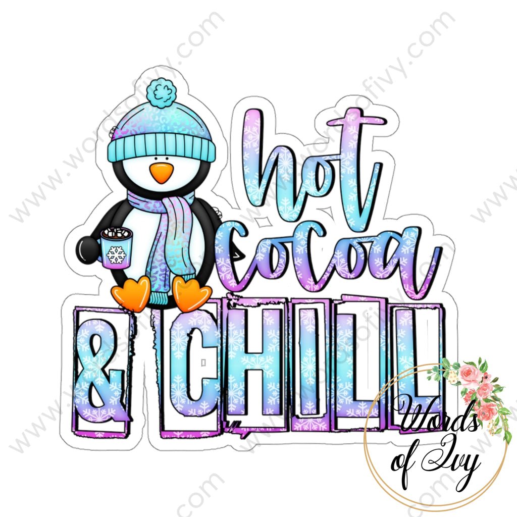 Sticker - Hot Cocoa & Chill Penguin 220122001 | Nauti Life Tees