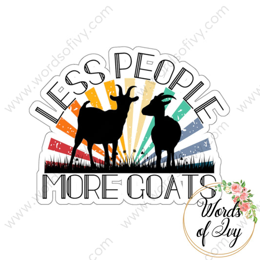 Sticker - Less People More Goats 221031001 White / Die-Cut 3’ × Paper Products