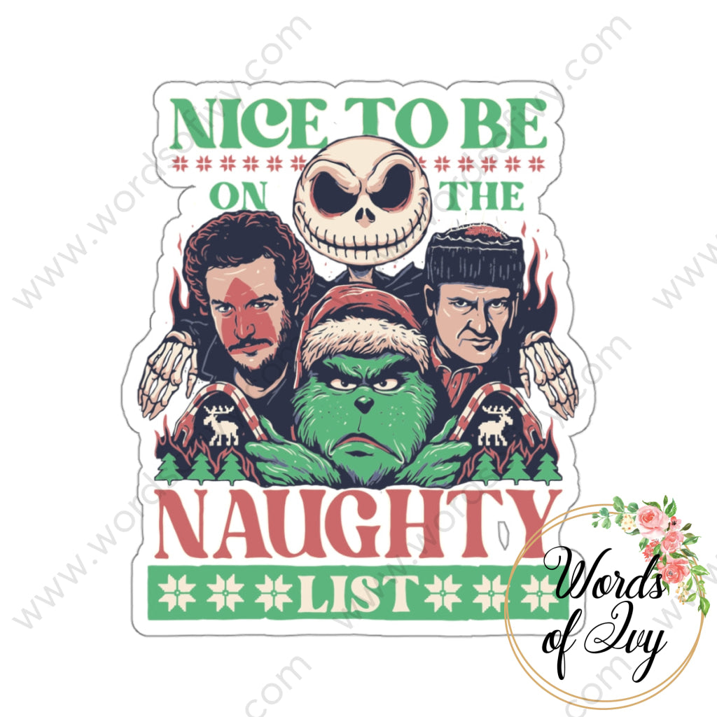 Sticker - Naughty List 221108003 White / Die-Cut 3’ × Paper Products