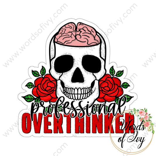 Sticker - professional overthinker red 220107001 | Nauti Life Tees
