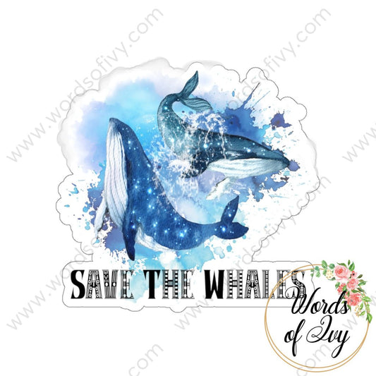 Sticker - Save The Whales 220417002 White / Die Cut 3 × Paper Products