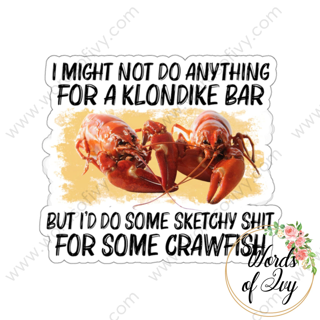 Sticker - Sketchy Shit Crawfish 240724053 White / Die-Cut 3’’ × Paper Products