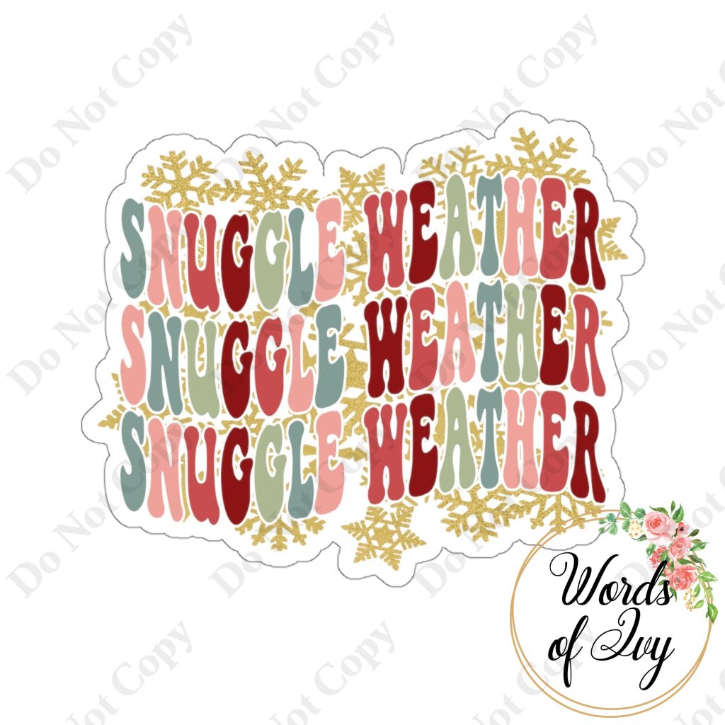 Sticker - Snuggle Weather 211106001 White / Die Cut 3 × Paper Products