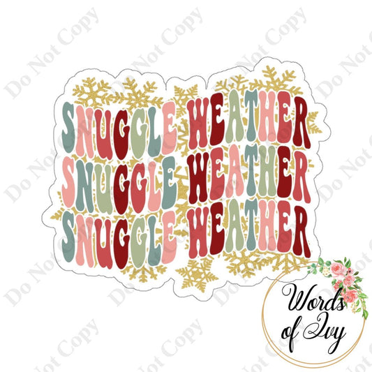 Sticker - Snuggle Weather 211106001 White / Die Cut 3 × Paper Products