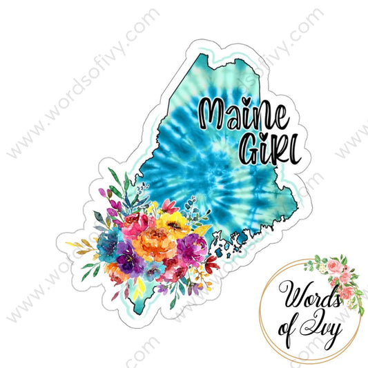 Sticker - Teal Tie Dye Maine Girl 220417001 | Nauti Life Tees