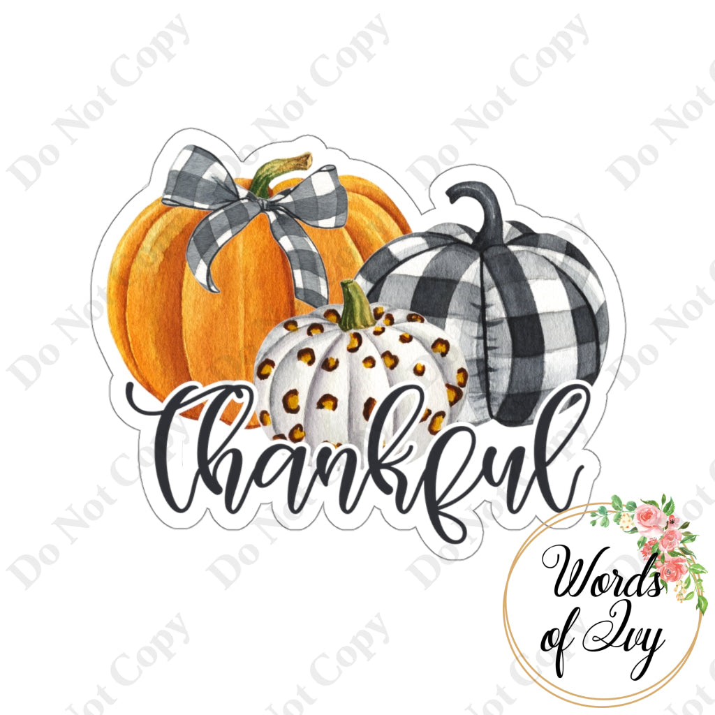 Sticker - Thankful Pumpkin Trio 211031001 White / Die Cut 3 × Paper Products