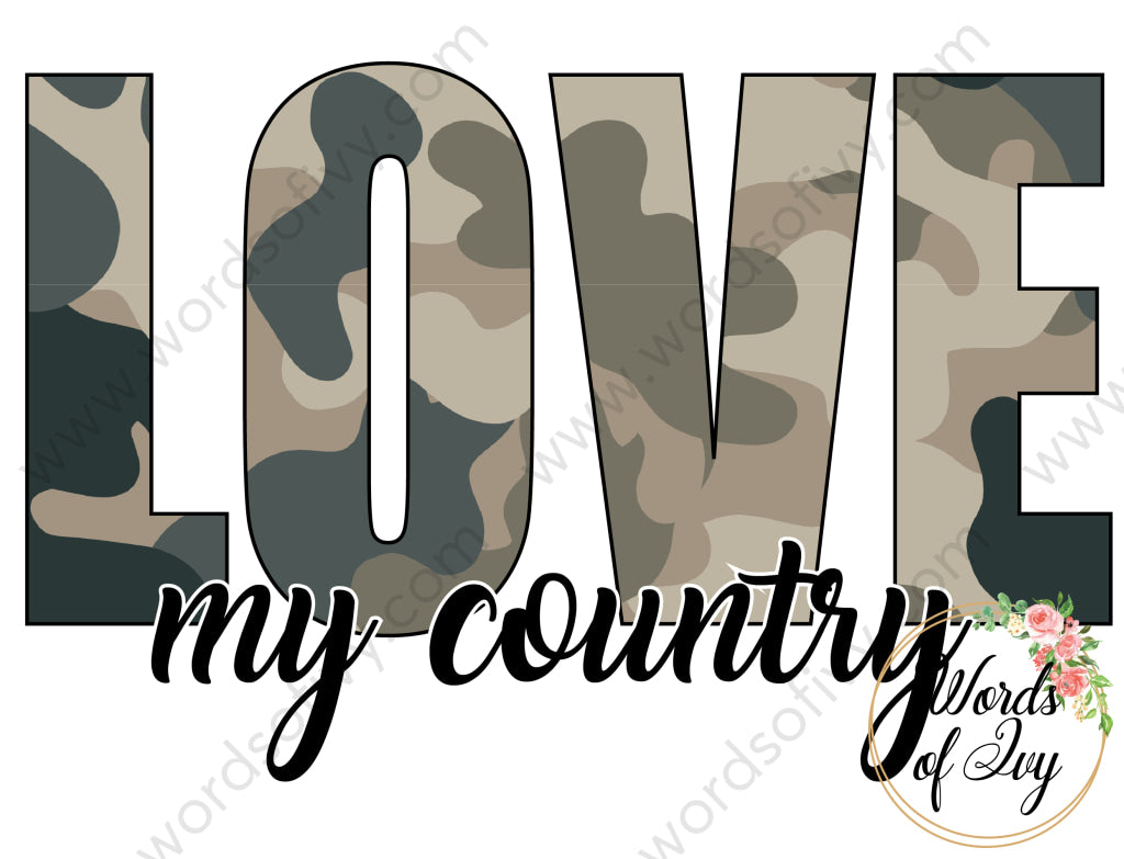 Sublimation Digital Download - Army Love My Country 210829
