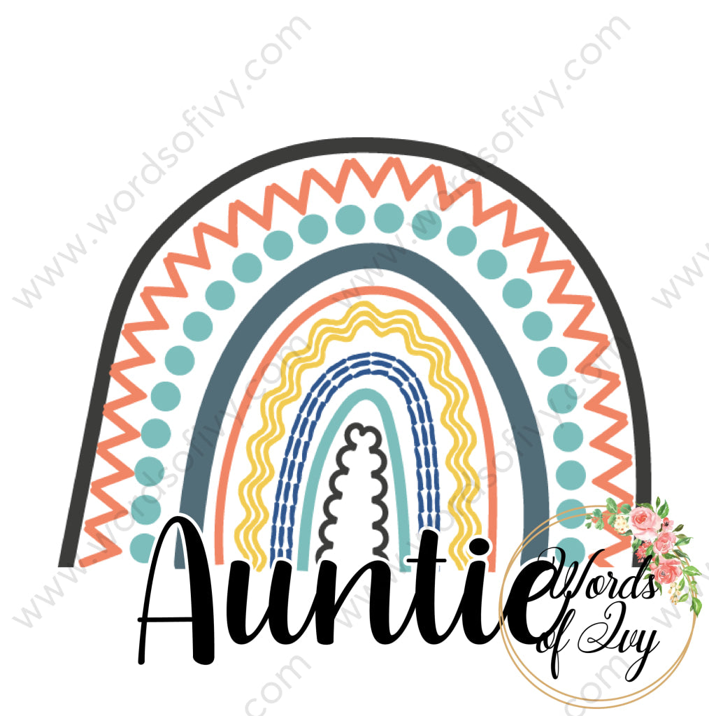 Sublimation Digital Download - Boho Rainbow Auntie 240223 | Nauti Life Tees