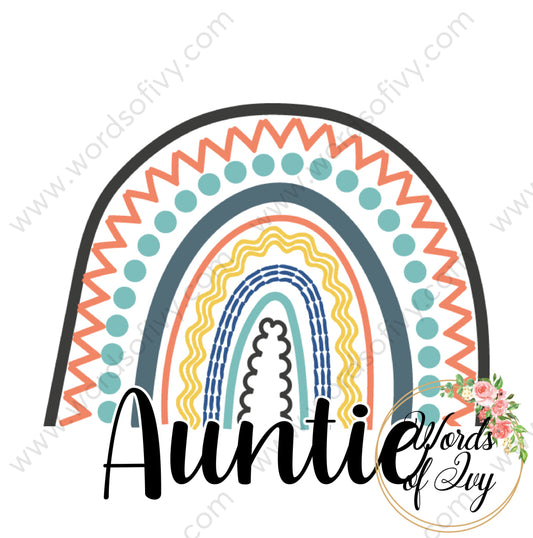 Sublimation Digital Download - Boho Rainbow Auntie 240223 | Nauti Life Tees