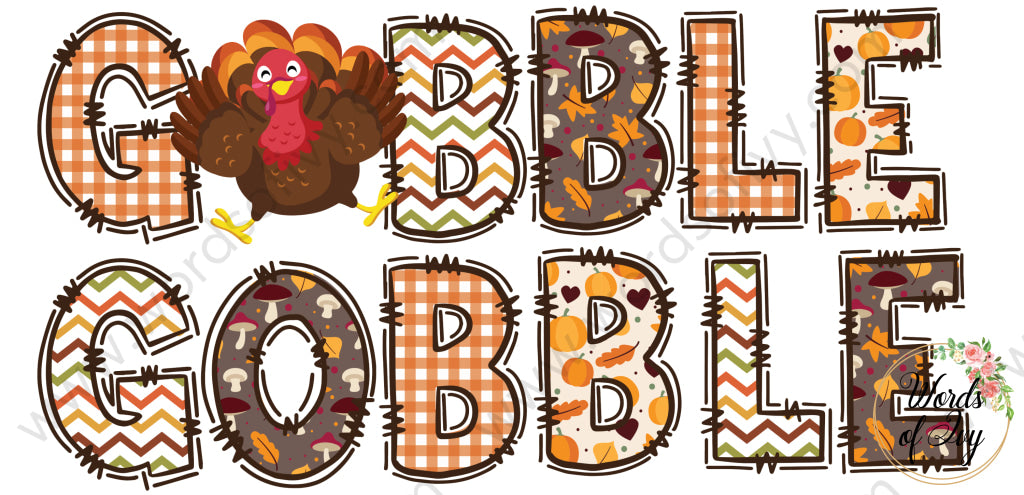 Sublimation Digital Download - Gobble Gobble Turkey 220903 | Nauti Life Tees