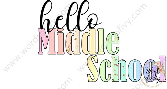 Sublimation Digital Download - Hello Middle School 210612