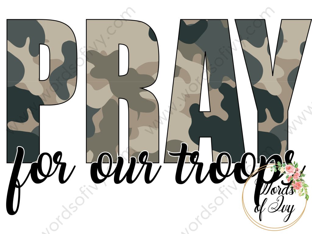 Sublimation Digital Download - Pray For Our Troops Army 210829