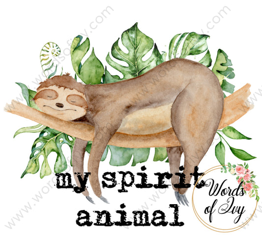 Sublimation Digital Download - Sloth spirit animal 210524 | Nauti Life Tees