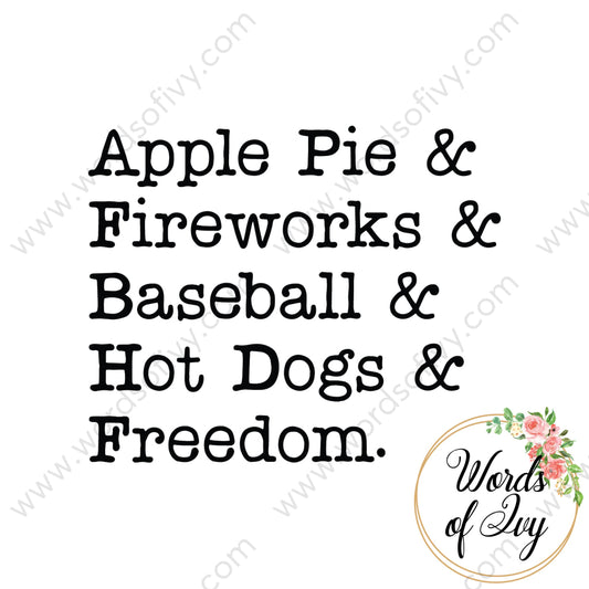 Svg Download - Apple Pie & Fireworks Baseball Hot Dogs Freedom 210705