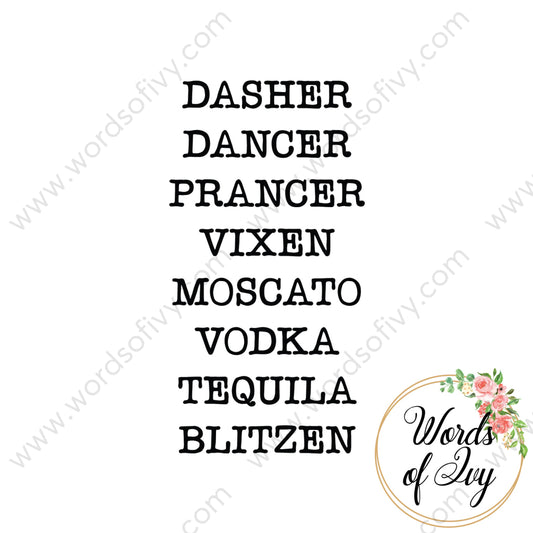 Svg Download - Dasher Dancer Prancer Vixen Moscato Vodka Tequila Blitzen 210724