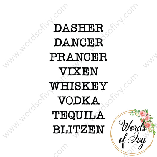 Svg Download - Dasher Dancer Prancer Vixen Whiskey Vodka Tequila Blitzen 210724