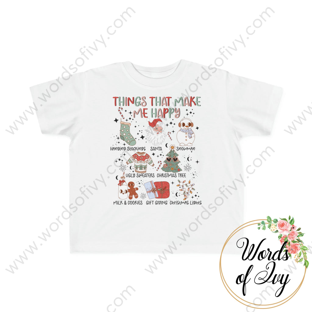 Toddler Tee - Christmas Things That Make Me Happy 230708001 White / 2T Kids Clothes