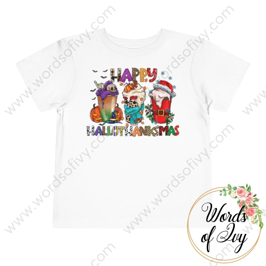 Toddler Tee - Happy Hallothankmas 221015009 | Nauti Life Tees