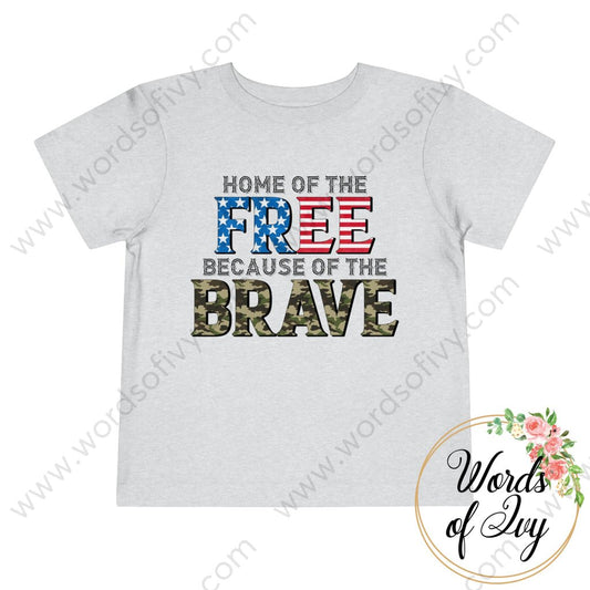 Toddler Tee - Home Of The Free Because Brave 220130009 Athletic Heather / 2T Kids Clothes