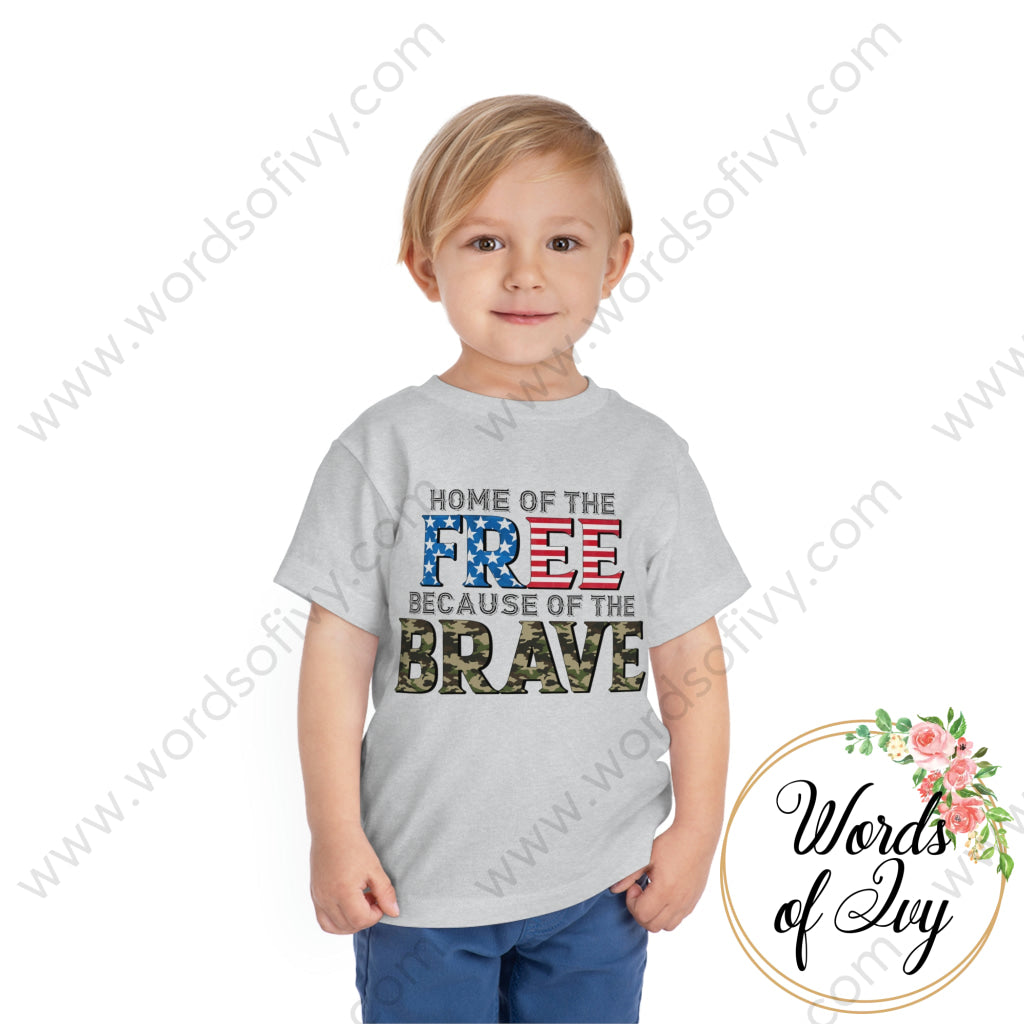 Toddler Tee - HOME OF THE FREE BECAUSE OF THE BRAVE 220130009 | Nauti Life Tees