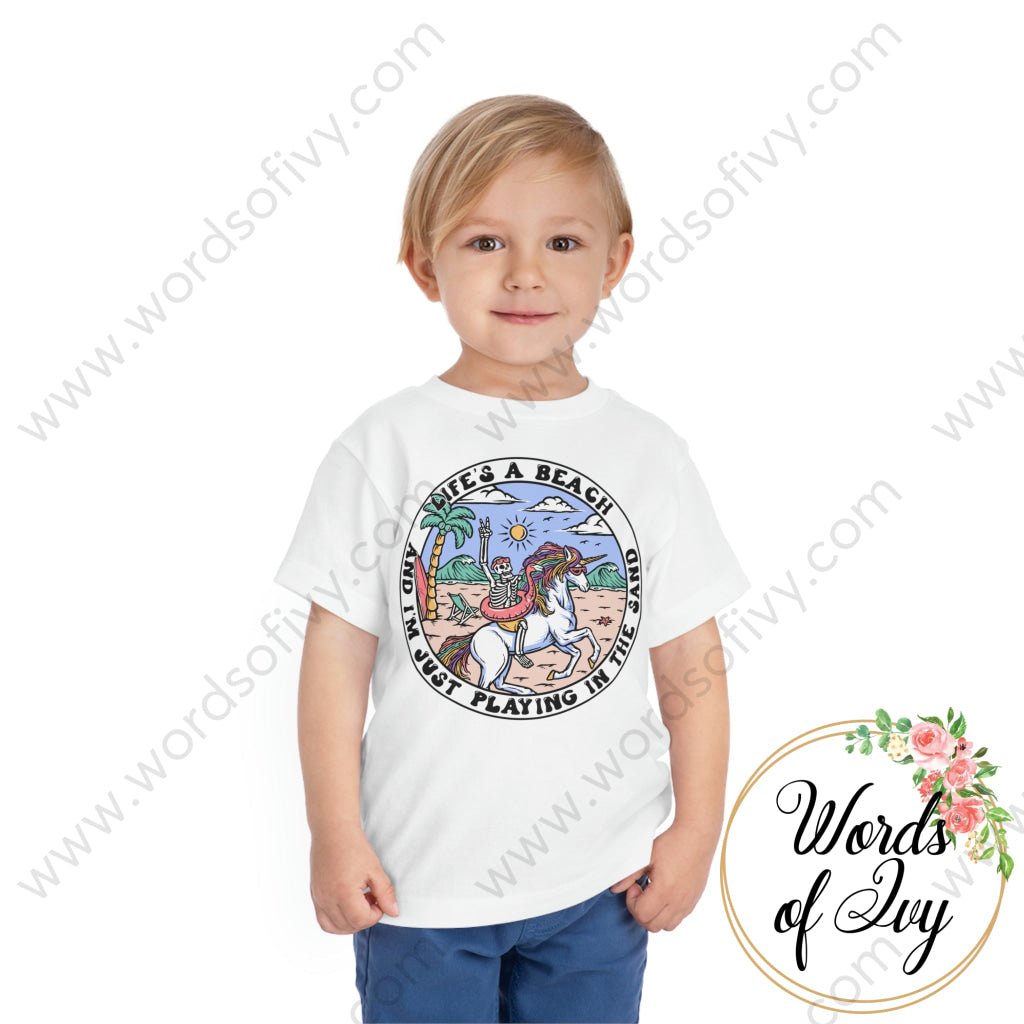 Toddler Tee - LIFE'S A BEACH AND I'M JUST PLAYING IN THE SAND 230416009 | Nauti Life Tees